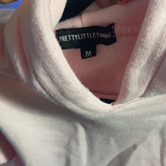 Grey Lace Up Back Crop Hoodie - Picture 4 of 4